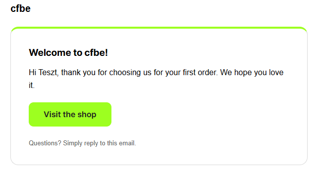 First order thank-you